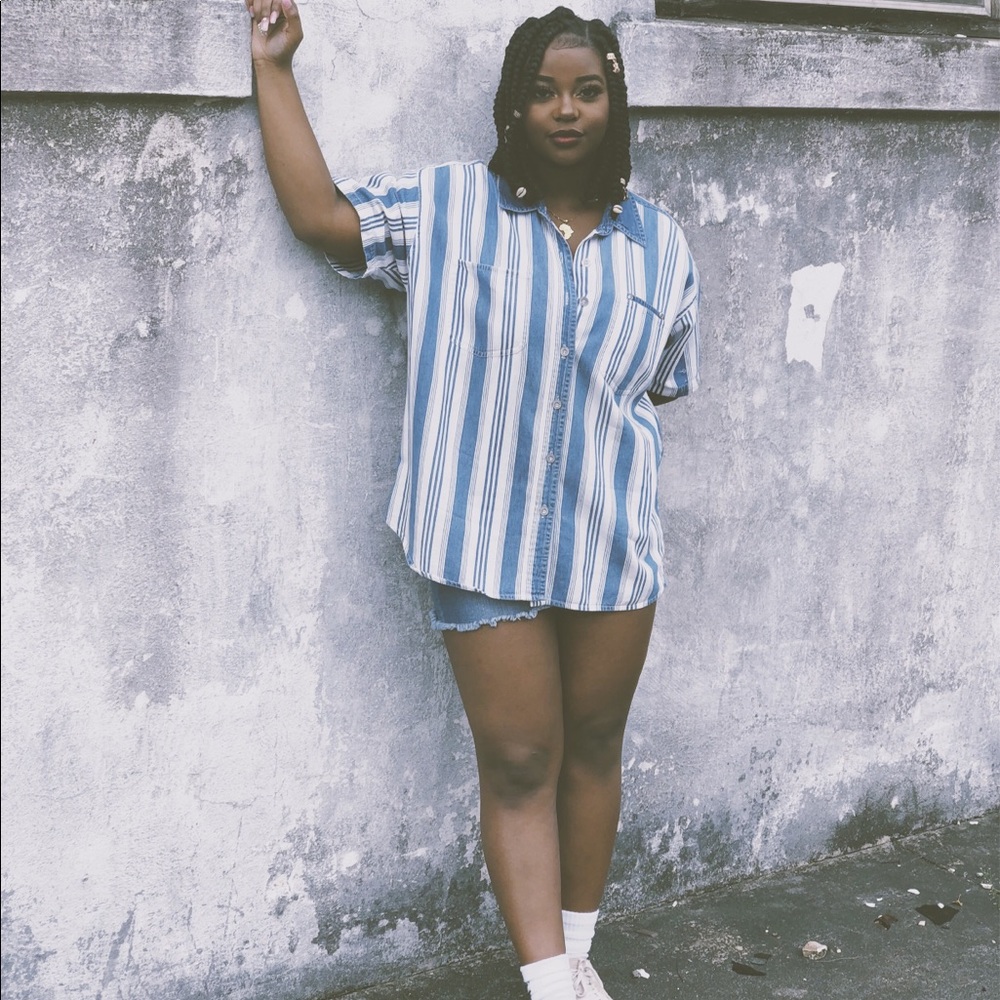 Vintage denim stripe shirt